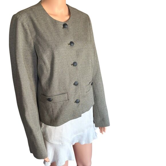NWT Rag Bone Size 12 Brown Tweed Single Breasted Crewneck Blazer Ret$575 - Picture 1 of 6